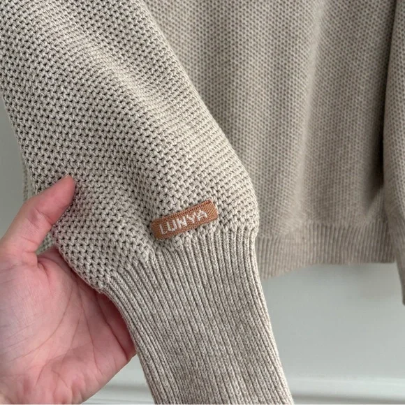 Lunya Cotton Silk Henley Sweater XS/S - Picture 9 of 9